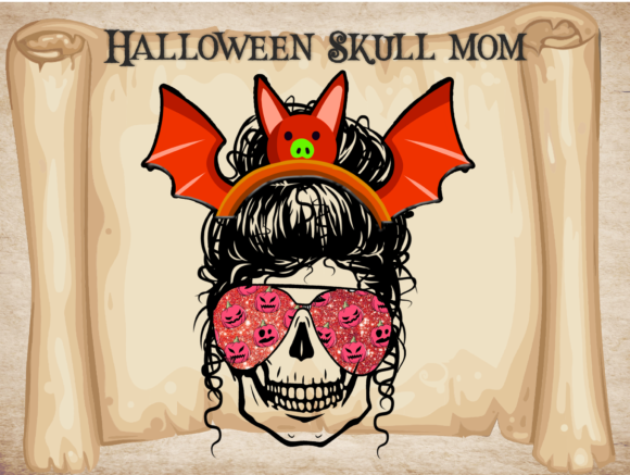 Halloween Skull Mom Graphics for Crafts